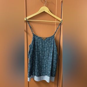 Hive & Honey tank top adjustable spaghetti strap floral with striped size Large